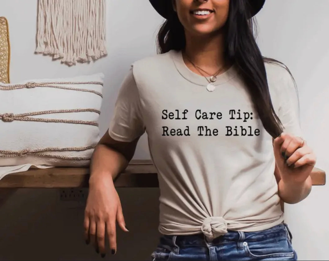 Self Care Tip Read Your Bible T-shirt