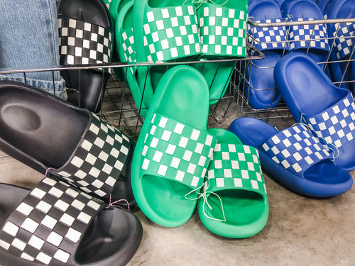 Checkered Slide Sandals