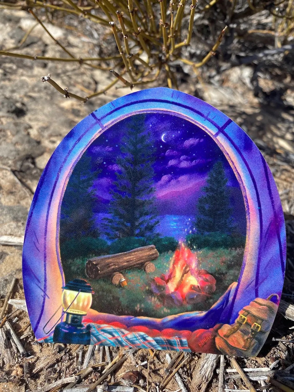 Tent View Campfire sticker