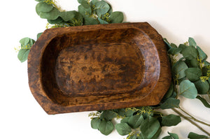 Hand Carved Spanish Oak Petite Dough Bowl
