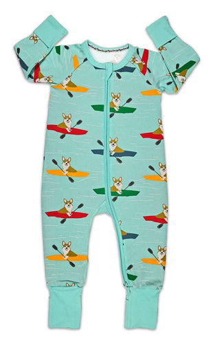 Corgi Kayaking Baby Pajamas