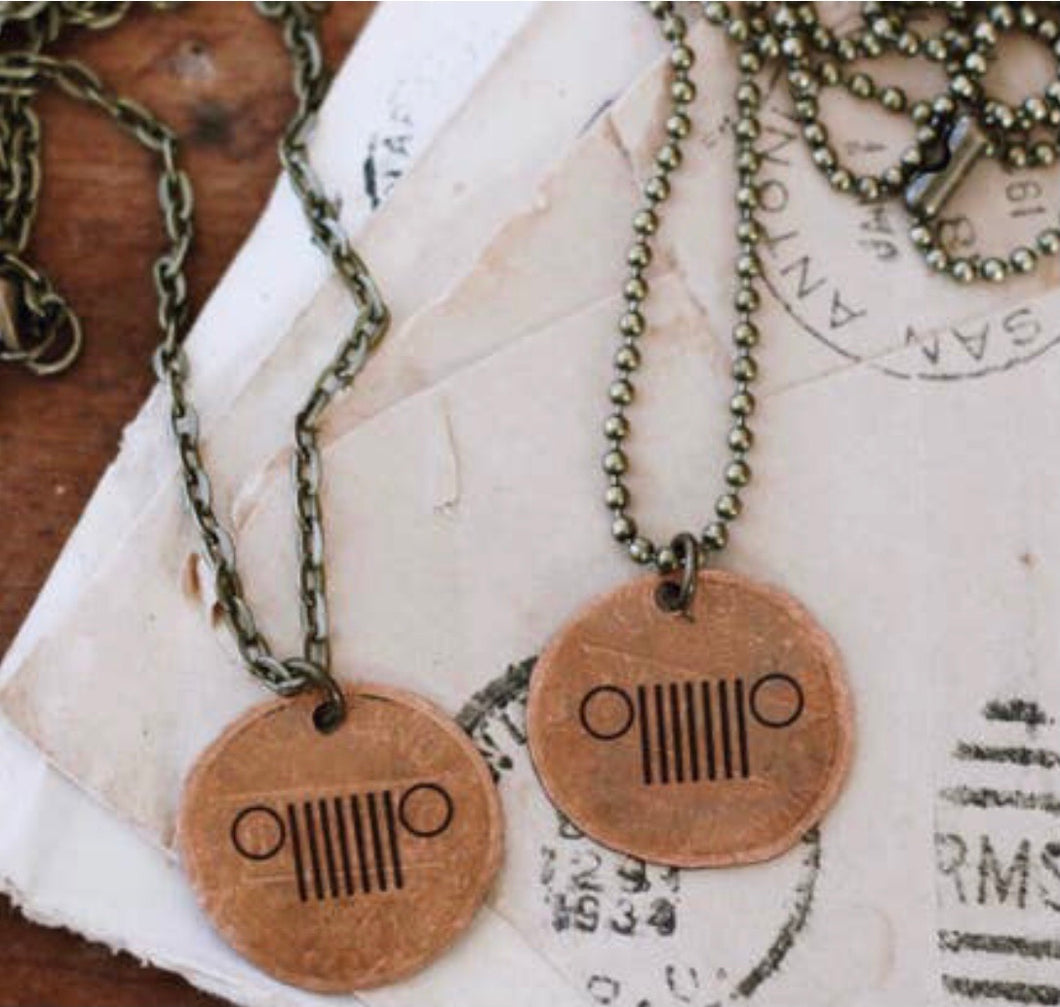 Jeep Penny Necklace